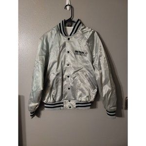 Aristo Jac Vintage Silver Lined Bomber Varsity Jacket CHARTER size L